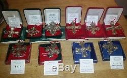 Lot 10 Reed & Barton Sterling Silver Christmas Cross Ornaments 1998-2009 with box