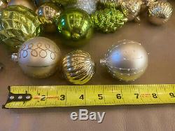 Lot 130 Christmas Ornament Ball Green Silver Gold Heart Icicle Shatterproof