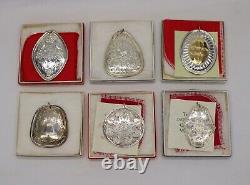 Lot (6) TOWLE Sterling Silver CHRISTMAS ORNAMENTS 1973 1974 1975 1976 1978 1979