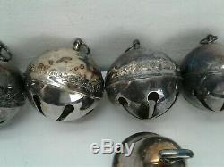 Lot 7 Wallace Annual Silver Plated Christmas Sleigh Bells Ball Ornament + Bell