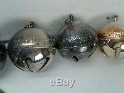 Lot 7 Wallace Annual Silver Plated Christmas Sleigh Bells Ball Ornament + Bell