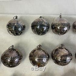 Lot Of 21 Wallace Silver Christmas Bells Ornaments 88-2013 Some Years Missing