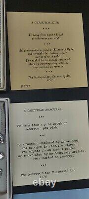 Lot Of 6 MMA Sterling Silver Snowflake Ornaments 1977-1979 Metropolitan Museum