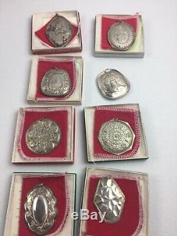 Lot Of Towle Sterling Silver Christmas Ornaments Medallion 1974 1982 Estate