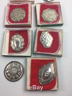 Lot Of Towle Sterling Silver Christmas Ornaments Medallion 1974 1982 Estate