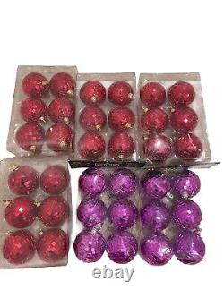 Lot Snowfakes Bell Ball Teardrops Star Shattered Proof pink Silver Ornaments