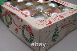 Lot VTG Silver Glass Scene STARS Pink Turquoise BALL Christmas Ornaments Poland
