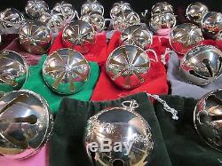 Lot Wallace Silver-Plated Christmas Bell Ornaments 29! 1988-2016 Polished