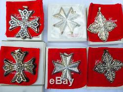 Lot of 12 Reed & Barton Sterling Silver Christmas Cross Ornament