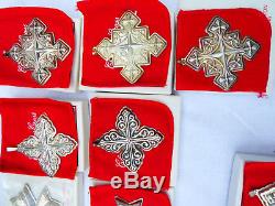 Lot of 12 Reed & Barton Sterling Silver Christmas Cross Ornament