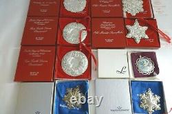 Lot of 12 Towle Sterling Silver Christmas Ornaments Wallace Lunt