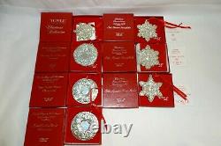 Lot of 12 Towle Sterling Silver Christmas Ornaments Wallace Lunt