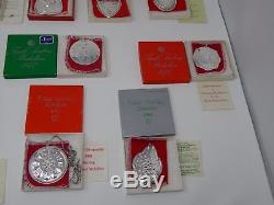 Lot of 12 Towle Sterling Silver Christmas Ornaments year 1971 to 1982