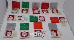 Lot of 12 Towle Sterling Silver Christmas Ornaments year 1971 to 1982