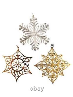 Lot of 3 MMA Sterling Silver Snowflake Ornaments #18718