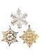 Lot of 3 MMA Sterling Silver Snowflake Ornaments #18718