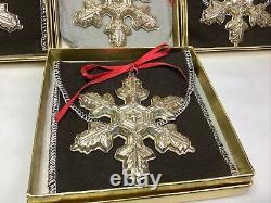 Lot of 4 Estate Vintage 1997 Gorham Sterling Silver Snowflake Ornaments X29