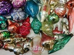Lot of 52 pcs. Vintage Russian silver glass Christmas ornament 50s-70s USSR