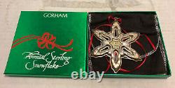 Lot of 6 Gorham Sterling Snowflake Ornaments 1986 1987 1988 1989 1991 1992