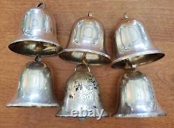 Lot of 6 Sterling Silver CHRISTMAS BELL Ornaments 1968-1975 WEBSTER andcJJ