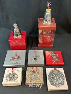 Lot of 8 Sterling Sliver & Silverplate Christmas Ornaments & Musical Bells (REZ)