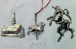 Lot of 8 Sterling Sliver & Silverplate Christmas Ornaments & Musical Bells (REZ)