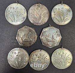 Lot of 8 Towle Sterling Silver 12 Days of Christmas Swans & Maids Ornaments