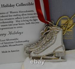 Lunt Silversmiths Sterling Silver Christmas Ornament Figure Ice Skate Pair NOS
