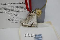 Lunt Silversmiths Sterling Silver Christmas Ornament Figure Ice Skate Pair NOS