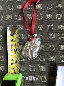 Lunt Sterling SIlver Christmas Ornament Cat Kitten New In Box