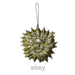 Luxe Metallic Gold Sun Face Ornament Set 6 Metallic Hanging Antique Style