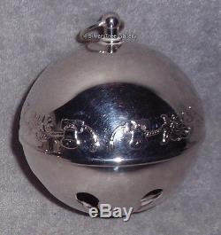 MIB 1976 Wallace 6th Annual Silver Plate Sleigh Bell Xmas Ornament Decoration