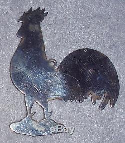 MIB 1981 Stieff American Heritage Series Sterling Rooster Xmas Ornament Pendant
