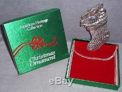 MIB 1994 American Heritage New England Sterling Stocking Christmas Ornament