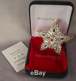 MIB 2005 Reed Barton Sterling Silver Jeweled Star Christmas Ornament Pendant