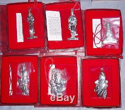 MIB COMPLETE Oneida Christmas Carol Series Sterling Silver Ornament Pendant Set