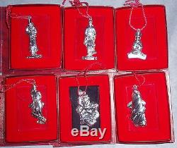 MIB COMPLETE Oneida Christmas Carol Series Sterling Silver Ornament Pendant Set