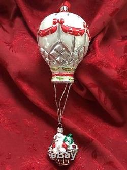 MIB FLAWLESS Stunning WATERFORD NORTH POLE SANTA BALLOON RIDE Christmas Ornament