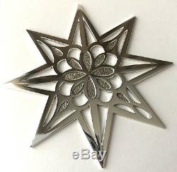 MINT Tiffany & Co Sterling Silver Christmas Ornament (1999) Snowflake Star Bag