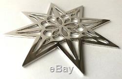 MINT Tiffany & Co Sterling Silver Christmas Ornament (1999) Snowflake Star Bag