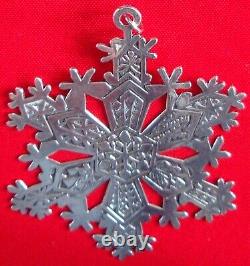 MMA 1971 1st Sterling Silver Snowflake Christmas Ornament Pendant Medallion LNC
