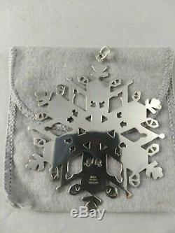 MMA 1980 Sterling Silver Snowflake Christmas Ornament, Excellent withbag