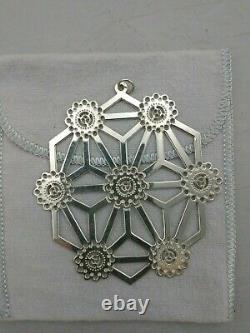 MMA 1986 Sterling Silver Snowflake Christmas Ornament, Excellent withbag