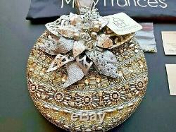 Mary Frances Snow Globe Xmas Silver Holiday Ornament Wristlet Bag Bead Purse New