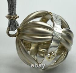 Mazza Bartholomew Sterling Silver 18k Gold Diamond Ball Christmas Ornament