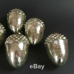 Mercury Glass Acorn Ornament Set Silver Large Nut Pottery Barn