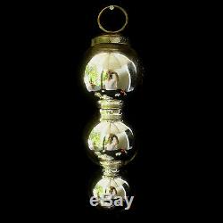 Mercury Glass Silver Christmas Ornaments / Pottery Barn / Set Of 7 Ornaments