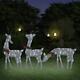 Mesh Design Silver Christmas Reindeer Family with Cold White 90 LED Lights