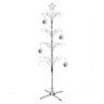Metal Scroll 74 Christmas Ornament Display Tree Rotating Stand in Silver Gold