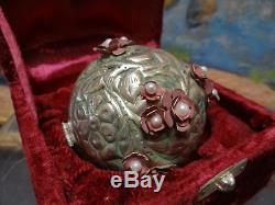 Mexican Silver Christmas Ornament in the shape of a Pomander